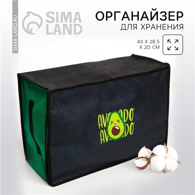 Органайзер для хранения белья, кофр с pvc-окном «Avocado», 43 х 28,5 х 20 см.