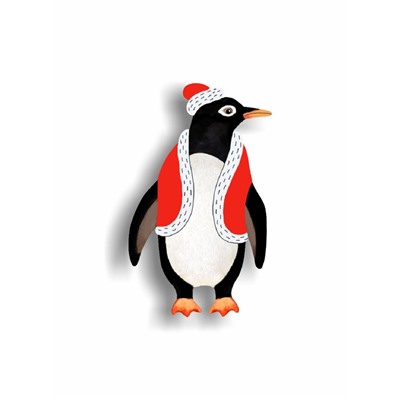 Пингвин в жилетке - Брошь/ значок - 06