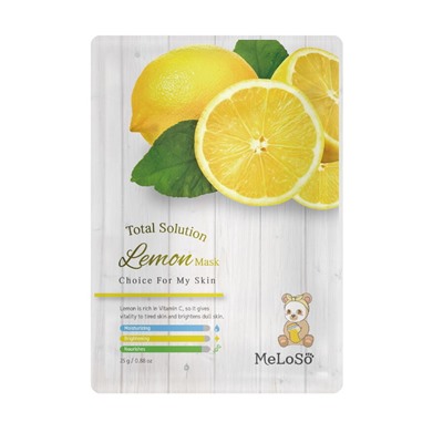 Маска тканевая для лица с экстрактом лимона Total solution Lemon mask, Meloso 25 мл