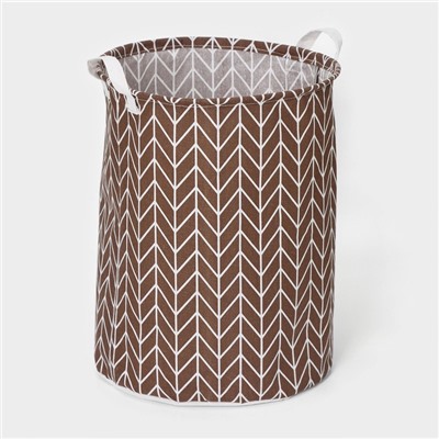 Корзина бельевая текстильная «Зигзаг», 35×35×45 см, цвет коричневый