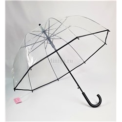 Зонт-трость женский DINIYA арт.320 (684) полуавт 24"(60см)Х8К прозрачный