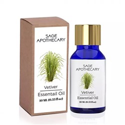 Эфирное масло Ветивера (10 мл), Vetiver Essential Oil, произв. Sage Apothecary