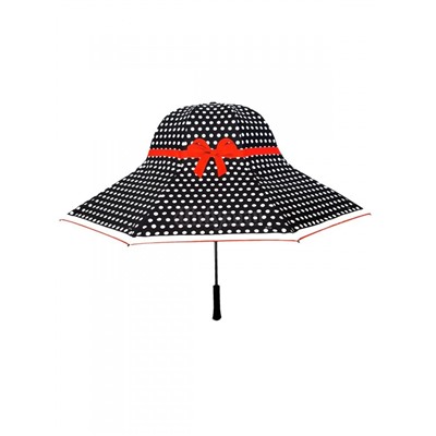 Зонт-трость шляпа женский DAIS арт.7709-4 полуавт (горох)