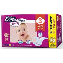 Helen Harper Детские подгузники Baby размер 3. Midi (4-9 кг) 70шт.