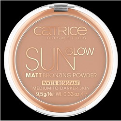 Пудра компактная Sun Glow Matt Bronzing Powder с эффектом загара матирующая, 035 Universal Bronze