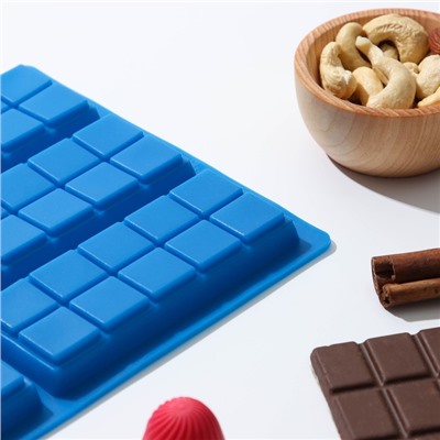 Форма для шоколада «Плитка. Мелкие дольки», силикон, 26×17×1 см, 6 ячеек, цвет МИКС