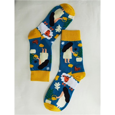 Funky Llama Дизайнерские носки  "Прекрасная садовница"