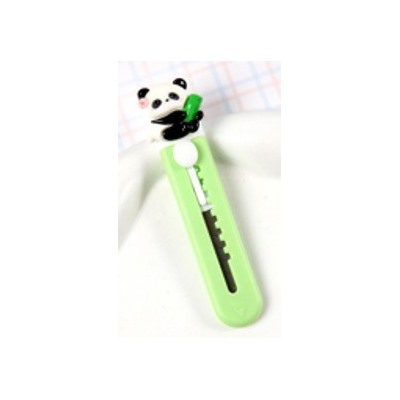 Канцелярский нож "Panda", green