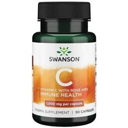 Swanson Витамин C с шиповником 1000 мг, 30 капсул