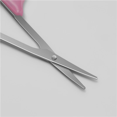 Ножницы маникюрные, загнутые, узкие, 9 см, цвет МИКС