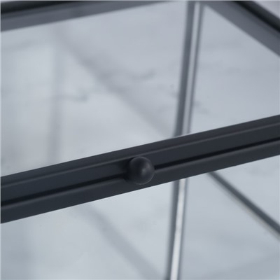 Органайзер для хранения, 1 секция, с крышкой, стеклянный, с зеркальным основанием, 14,5 × 8,5 см, цвет прозрачный/чёрный