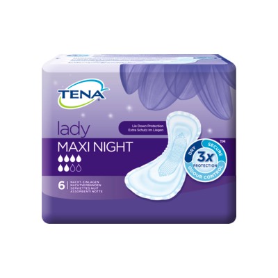 Tena Lady Maxi Night гигиенические прокладки, 6 шт
