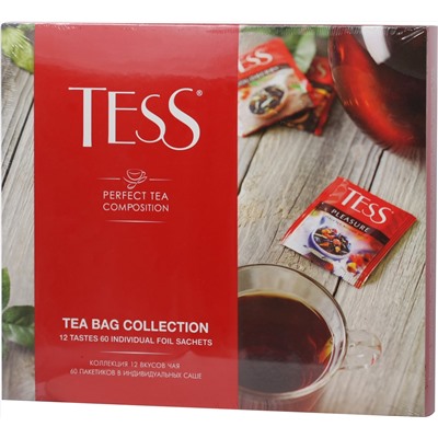 TESS. Набор чая в пакетиках (12 видов) 101 гр. карт.пачка, 60 пак.