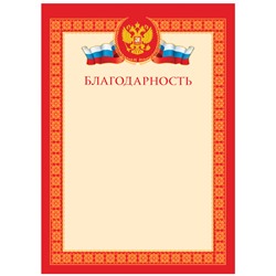 Благодарность А4, BG, мелованный картон