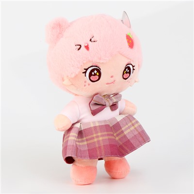 Мягкая игрушка "Куколка" с клубничкой, 25 см, цвет розовый