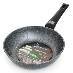 Сковорода "Оникс" со съемной ручкой 24 см , цвет серый