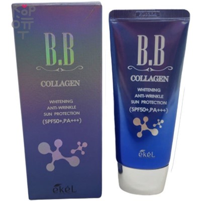 Ekel Collagen BB Cream SPF50+PA++ Антивозрастной BB крем для лица с коллагеном SPF 50+/PA+++ 50 мл,