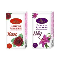 Платочки Amra Rose, с ароматом розы, спайка 10 уп., спайка 10 уп.