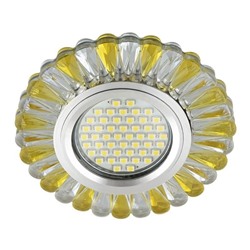 Нарушена упаковка.   Встраиваемый светильник с LED подсветкой Fametto Luciole DLS-L145 Gu5.3 Glassy/Gold (UL-00003891) DLS-L145 GU5.3 GLASSY/GOLD