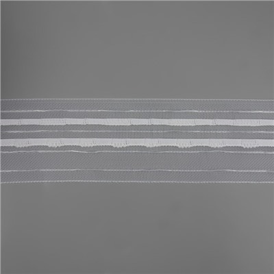 Шторная лента классическая, органза, 6 см, 50 ± 1 м, цвет прозрачный/белый