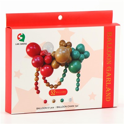 Набор для создания композиций из воздушных шаров, набор 52 шт., красный, зелёный, коричневый