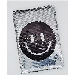 Блокнот с пайетками «Smile», silver, 21х14,5 см, плотность 70 гр.