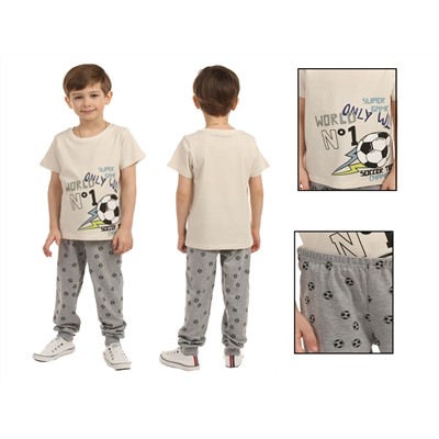 Комплект детский (футболка/брюки)  BKT 344-003 (Светло-серый)