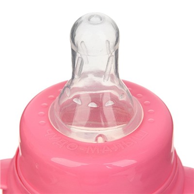 Бутылочка для кормления «Кошечка Софи», классическое горло, приталенная, с ручками, 250 мл., от 0 мес., цвет розовый