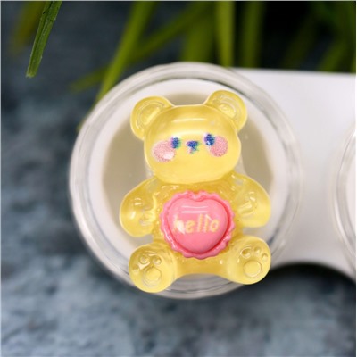 Контейнер для линз «Glass bear», yellow