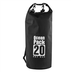 Герметичная сумка Ocean Pack 20 л - Непритязательна в уходе, ее просто мыть и протирать. Имеет удобные стропы-лямки, которые позволяют носить сумку как рюкзак на спине длительное время №713