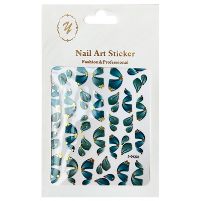 Nail Art Sticker, 2D стикер Z-D4306 (золото)