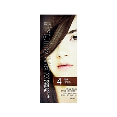 Краска для волос на фруктовой основе Fruits Wax Pearl Hair Color, оттенок 04 Brown, WELCOS   60 мл/60 г