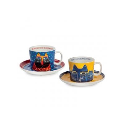 Чайная пара 340мл (набор 2шт) Лорель Берч (синяя/желтая) - купить чайные пары EGAN из фарфора