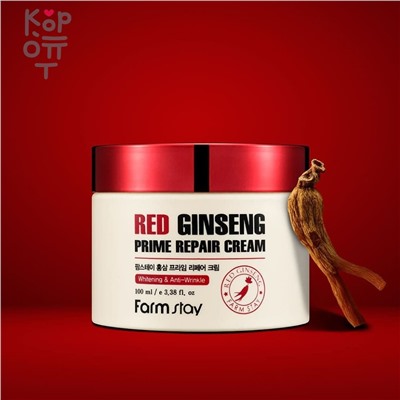Farm Stay Red Ginseng Prime Repair Cream - Восстанавливающий крем с экстрактом красного женьшеня 100мл,