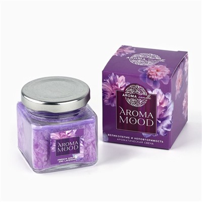 Свеча ароматическая «Aroma mood» аромасвеча, аромат можжевельник и лаванда, 5,3 х 5,8 см