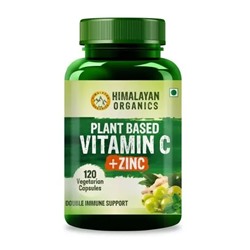 Растительный Витамин С + Цинк (120 таб, 1000 мг), Plant Based Vitamin C + Zinc, произв. Himalayan Organics