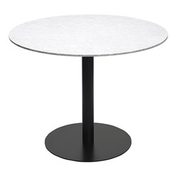 Стол обеденный Trond, Ø100 см, белый мрамор/черный