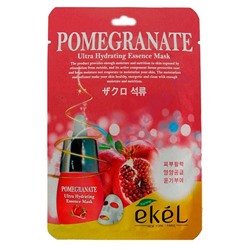 Тканевая маска для сухой и чувствительной кожи с экстрактом граната Pomegranate Ultra Hydrating Essence Mask, EKEL   25 г