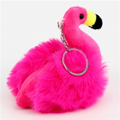Мягкая игрушка «Фламинго» на брелоке, 10 см, цвет фуксия
