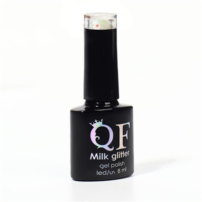 Гель лак для ногтей, «MILK GLITTER», 3-х фазный, 8мл, LED/UV, цвет (06)