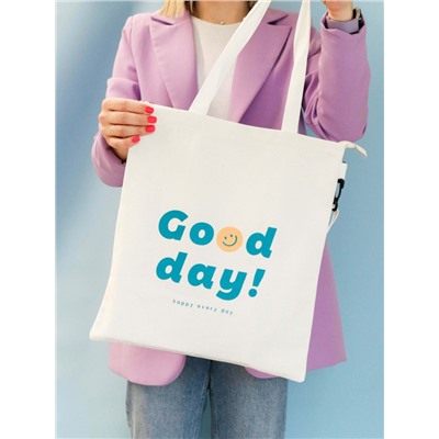 Сумка шоппер "Good day", white