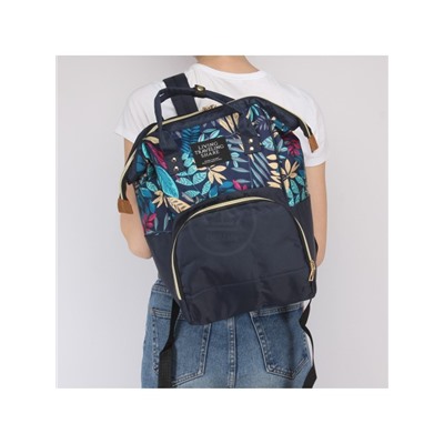 Рюкзак жен текстиль Battr-9025  (для мам),  1отд,  4внут+3внеш/ карм,  синий 242058