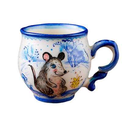 Чашка кофейная 100 мл роспись "Мышка"