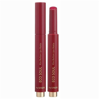 Помада для губ матовая, Eco Soul Kiss Button Lips Matte 05 Brick Red, the SAEM, 2 г