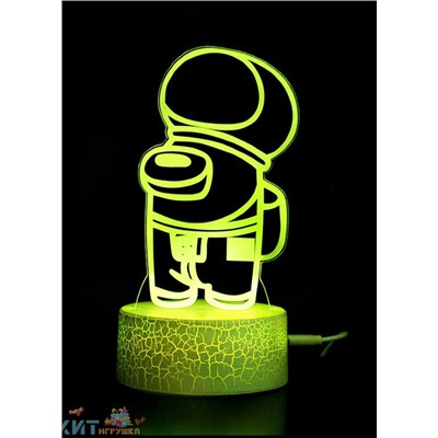 Детский ночник светильник, светодиодный с 3D эффектом AMONG US АМОНГ АС Повар RoHS2, RoHS2