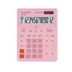 Калькулятор Skainer Electronic SK-555PK 12 разр.розовый/Китай