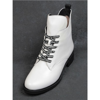 BW061-422D WHITE Ботинки зимние женские (натуральная кожа, натуральный мех) размер 35