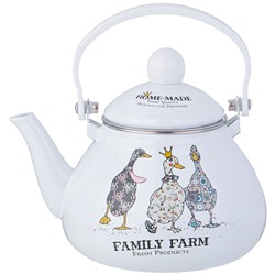 ЧАЙНИК AGNESS  ЭМАЛИРОВАННЫЙ СЕРИЯ "FAMILY FARM", 1,3 Л