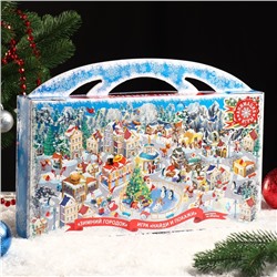 Подарочная коробка "Зимний городок" 39 х 21,5 х 6,5 см