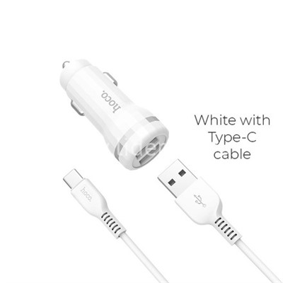 АЗУ Type-C 2 USB выхода (2400mAh) HOCO Z27 (белый)